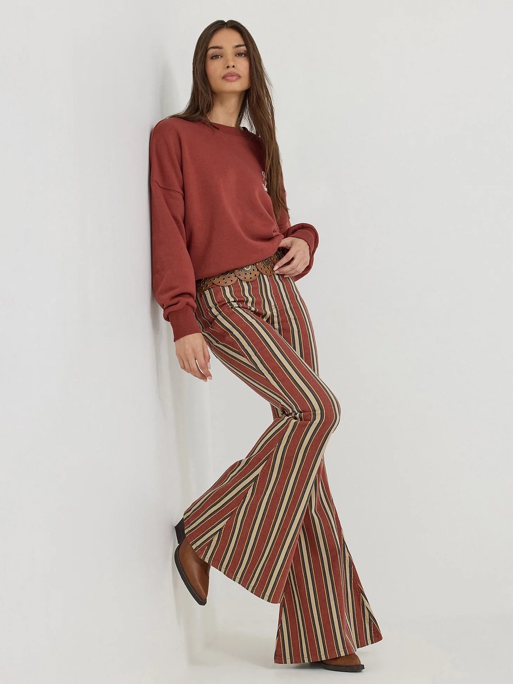 Wrangler x Lainey Wilson Denay Stripe Bell Bottoms 29 - Picture 2 of 8